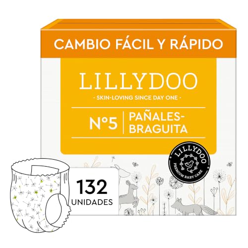 Pañales-braguita LILLYDOO, talla 5 (11+ kg), 132 uds.