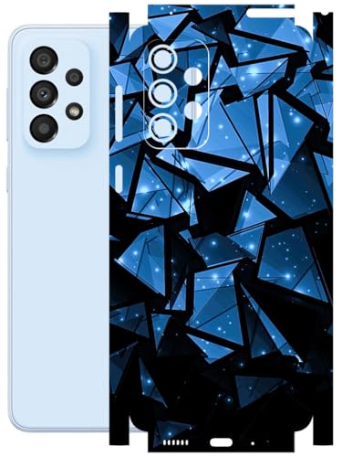 Image of AtOdds - Full Body Back Screen Guard Protector Film - Lamination Wrap Skin Sticker Compatible with Samsung Galaxy A33 (5G) | Scratchproof Matte Finish (Blue Crystals)