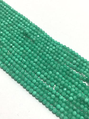 Perles chryso quartz vert 2mm rondelle facettée fil pierre naturelle