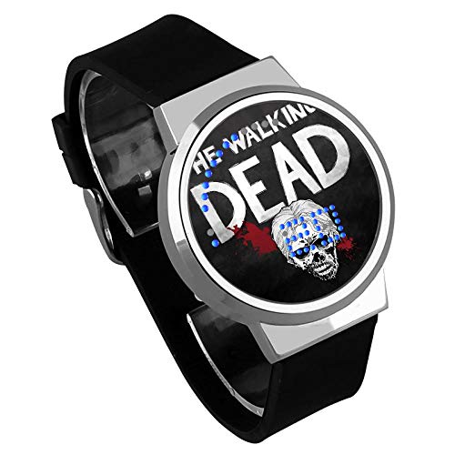 Film und Fernsehen The Walking Dead Series, Led Watch Wasserdichter Touchscreen Digital Light Watch Unisex Armbanduhr-Schwarz und weiß