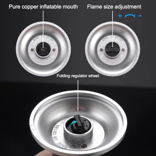 سكاي-تاتش ولاعة غاز البوتان، مسدس رش مطبخ قابل لاعادة الملء مع قفل امان، وضع لهب مستمر، لهب قابل للتعديل، مناسبة للطبخ والشواء، فضي لا يحتوي على غاز البوتان