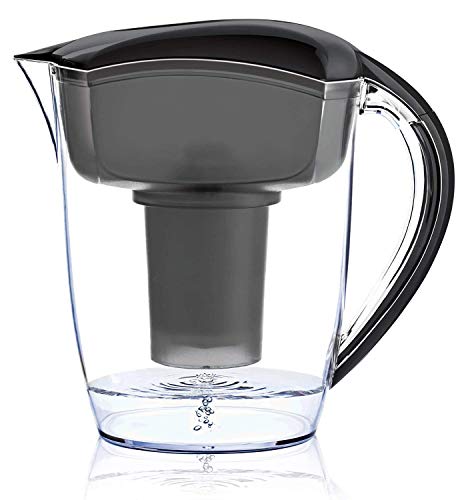 Santevia Classic Alkaline Water Filter Pitcher | Water Filtration System | Chlorine and Lead Filter | Water Purifier Pitcher | 9-Cup Home Water Filter