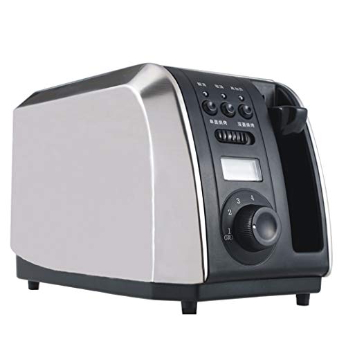 Xu Yuan Jia-Shop Toaster Toaster Edelstahl 2-Scheiben Toaster Automatische Toaster mit Display Haushalt Toaster…