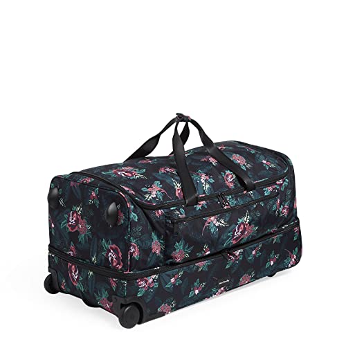 Vera Bradley Women's Recycled Lighten Up Reactive Xl Foldable Rolling Duffle Luggage, Rose Foliage, One Size2