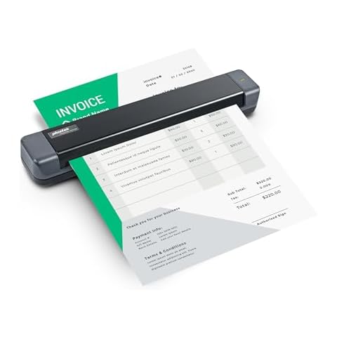Plustek Mobile Scanner S410 Plus - Portable Sheet-Fed Document Scanner - for Windows 7 / 8 / 10 / 11, Featuring Button-Free Scanning with Included OCR Software Cover