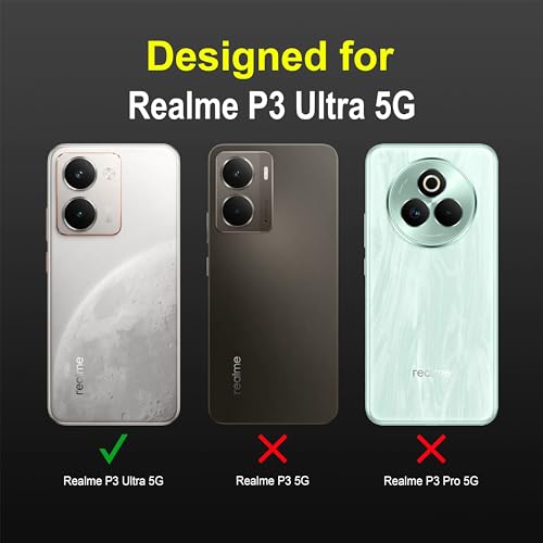 Image of amazon basics Back Case Cover for Realme P3 Ultra 5G | Compatible for Realme P3 Ultra 5G Back Cover | Liquid Silicon Magic Case with Camera Protection | Black