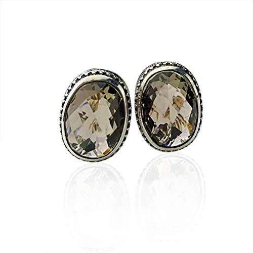 Boucles d'oreilles style chinois S925 argent facetté et bijoux oblongs pour femmes