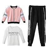L PATTERN Klassisch 3 teilig Bekleidungsset( Shirt/Trainingsshirt/Langarmshirt/Sweatshirt, Jacke/Sweatjacke, Hose/Trainingshose/Sprothose) Sportanzug Trainingsanzug Jogginganzug Outfit-Set für Kinder zur Sport, Jogging, Training, Freizeit in Frühling und Herbst( Wichtigeste: Bitte beachten Sie die genauer Größentabelle unter Beschreibung der Produkt vor Bestellen)