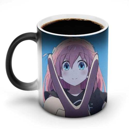 ぼっち・ざ・ろっく! 後藤 ひとりカップ グラス 二重構造 熱で色が変わるマグカップ コーヒーカップ 温感変色マグカップ カスタムメイド コーヒーカッ ハンドル磁器 ウォーターカップ ド 陶器 耐熱 湯飲み マグ