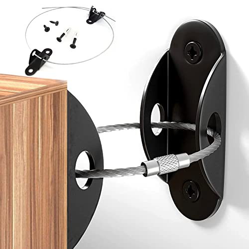 リンクストッパー 家具転倒防止グッズセット 耐荷重300kg 強力タイプ 6本セット 目立たずがっちり 地震対策 子供 家具転倒防止 家具 棚 など対応 防災グッズ ブラック