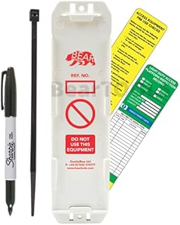 BearTOOLS Access Platform Inspection Record Kit, Weatherproof, Keep Your Tower, Podium, Steps Safe, Clear Visible Tags, For All Step Sizes, Complete With Cable Ties (Holder + 2 Inserts + Marker)