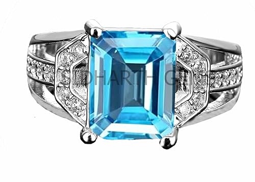 Bague topaze bleue en argent réglable pour illuminer vos tenues quotidiennes