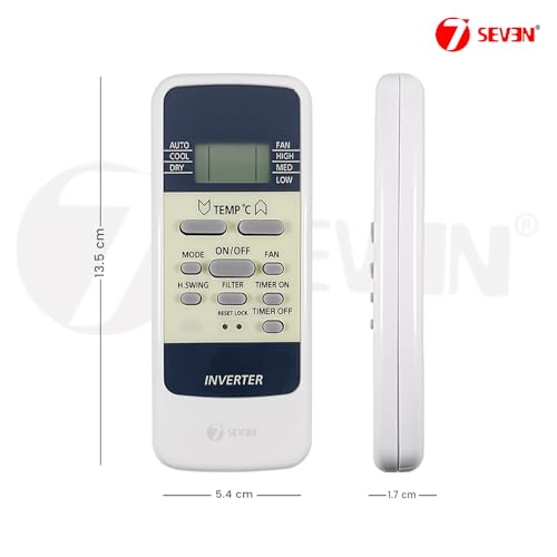 Image of 7SEVEN Compatible for Hitachi AC Remote Control Model RAW318KUD 137B Suitable for Window 1.5 Ton Air Conditioner 3 Star remotes - Match Keys Exactly to Replicate Genuine Remote Function