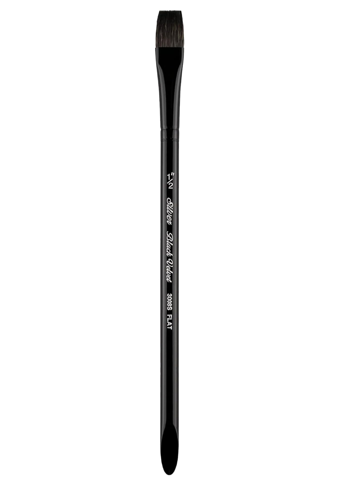 Silver Brush Limited 3008S1/2 Zoll schwarzer Samt-Aquarellpinsel, quadratisch, Größe 1,27 cm, kurzer Griff