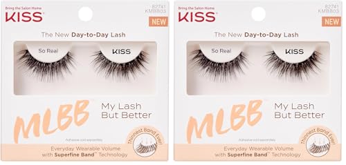Image of KISS False Eyelashes My Lash But Better So Real | 12 mm | 1 Pair | Contact Lens Friendly | Reusable