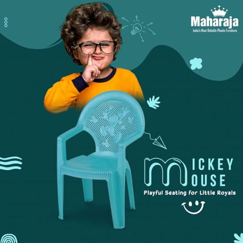 Image of MAHARAJA Plastic Chair for Kids | Strong Durable & Portable Study Chairs | Virgin Material Kids Chairs for 2 to 8 Years | Stackable School Chair (Pearl Green, Pack of 4)
