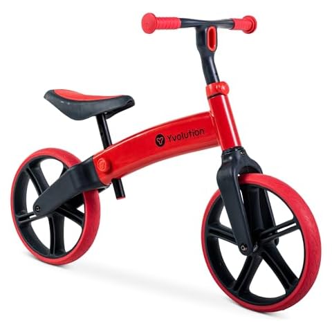 Yvolution Y Velo Senior Balance Bike Trainging Bicycle 12" No Pedal Push Bicycle for Kids Ages 3-5 Years Old (Red) Cover