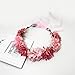 Rannyrena Flower Headband for Women Boho Artificial Floral Hair Crowns Bridal Wedding Hair Wreaths Cosplay Festivals Prom Photo Props (Pink, Adjustable)