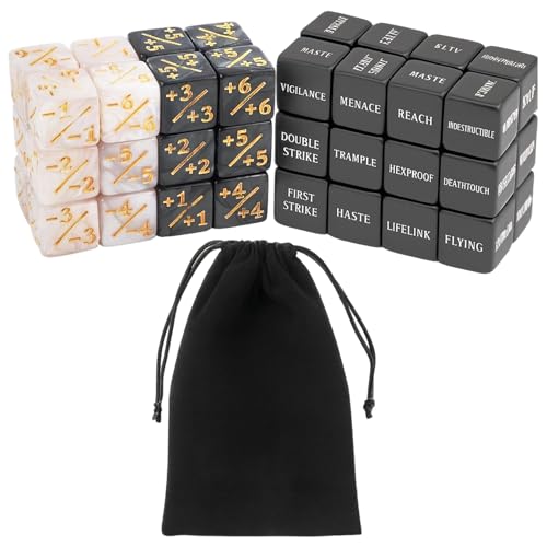 YQOPDEBD - 48PCS Count Würfelset, Stück Mit Aufbewahrungsbeutel, MTG Würfel Und Magic The Gathering Zubehör, Ideal Für Card Game Players Und Board Game Enthusiasten