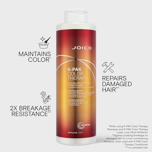 Joico K-PAK Color Therapy Color-Protecting Conditioner | For Color-Treated Hair | Boost Shine & Elasticity | Repair Breakage | Rebuild Damaged Hair | With Keratin & Argan Oil | 33.8 Fl Oz — view 3