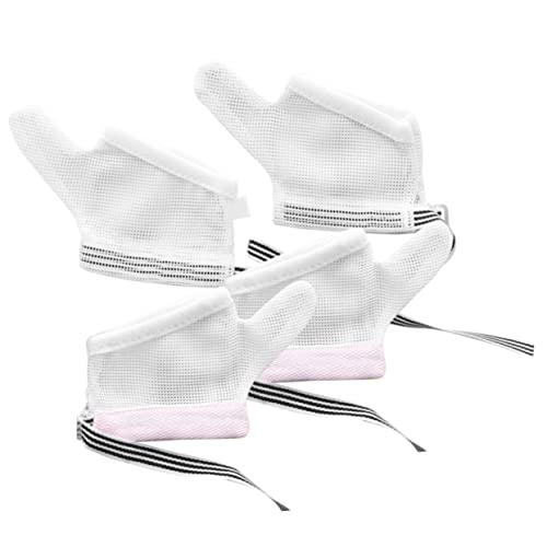 TOYANDONA 2pairs Adjustable Eat Glove Cover Stop Sucking Glove for Boy Girl Thumb Guard Mesh Design Protects Nails Comfortable for Night Tv