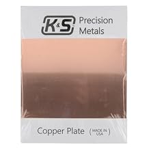 K&S Precision Metals Copper Etching Plate 6605 0.050" Thick x 9" Wide x 12" Long DIY Crafts, Engraving, Metalworking, Made in USA, 1 Plate