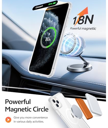 Image of FNTCASE for iPhone 11 Pro Case: [Compatible with Magsafe] Anti Yellowing Transparent Clear Magnetic Phone Cover - Military Grade Shockproof Drop Proof Protective for iPhone 11Pro 2019 Cases - Clear