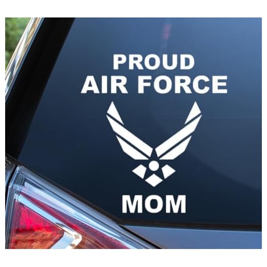 eDesign Proud Air Force Mom Decal Vinyl Car Sticker - 5.5 Inches - for Car Truck Van Window Bumper Laptop Tablet Cup Tumbler Water Bottle and Any Smooth Surface