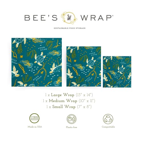 BEES WRAP Food Wrap Ocean Print Assorted Sizes, 1 EA