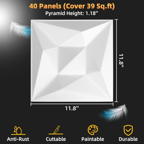 Paneles de pared 3D PVC: renueve paredes sin obras con azulejos blancos 3D 3