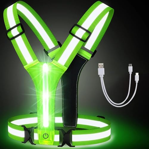 RRICHH Giubbotto di Sicurezza LED, Verde Fluo