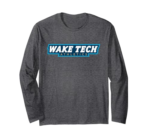 Wake Tech Eagles Type Logo Wake Tech Community College Long Sleeve T-Shirt, Adult Unisex, Dark Heather Grey