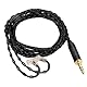 Alphatec 3,5 mm auf QDC (versenkt 2Pin) IEM-Kabel, 8-adriges OCC versilbertes HiFi-Ohrhörerkabel, ultraweiches Kopfhörerkabel, In-Ear-Monitorkabel, 1,3 m schwarz