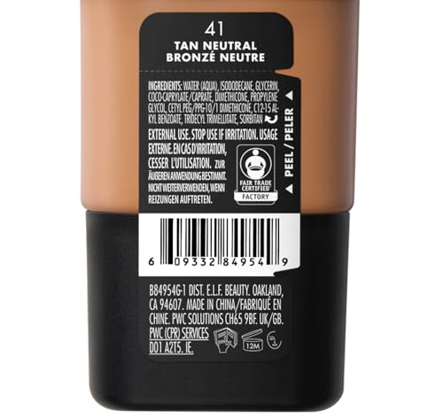 Image of e.l.f. Soft Glam Foundation, Medium Coverage, Long-Lasting & Buildable Foundation For A Smooth, Satin Finish, Vegan & Cruelty-Free, 41 Tan Neutral
