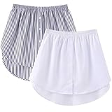 jupe rayée bleu Design élastique de réglage de la taille : les extensions de chemise pour femme sont conçues de manière ergonomique, avec une doublure douce et des techniques de couture sophistiquées pour garantir un ajustement sans être noués.