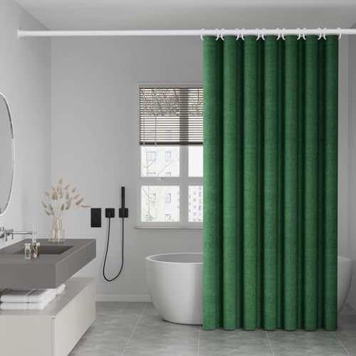 ANAZOZ Duschgardine 150x200, Duschvorhänge Polyester Waschbar Anti Schimmel Badewannenvorhang Leinenoptik mit Ringen