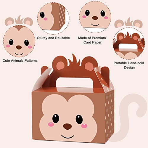 image for Tevxj 24 Pack Jungle Safari Animals Party Favor Boxes Zoo Animals Them