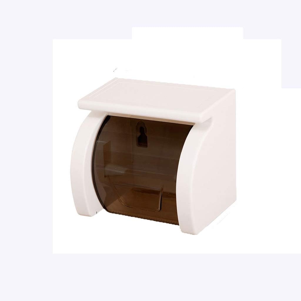 Toilet Paper Holder with Phone Shelf and Waterproof Cover Tissue Roll Storage Rack Toilet Paper Holder (One Color)