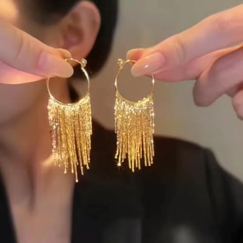 Sparkly Tassel Drop Earrings for Women Delicacy Linear Dangle Statement Earrings Long Fringe Chain Chandelier Earrings Party Wedding Jewelry Gifts2