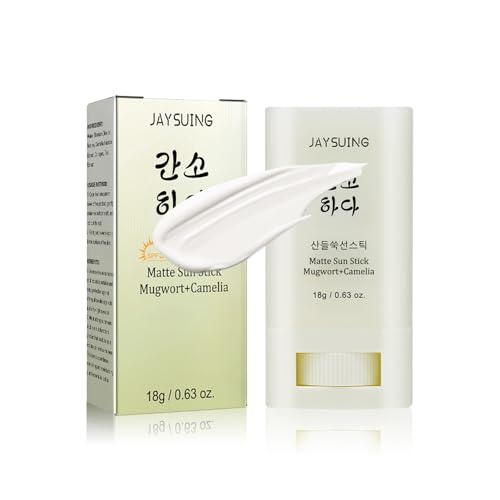 Matte Sun Stick Mugwort + Camelia Korean Sunscreen Stick for Face Moisturizer with SPF 50+ PA+++ Matte Sunscreen for Face & Body Non Greasy No White Cast 18g/0.63oz