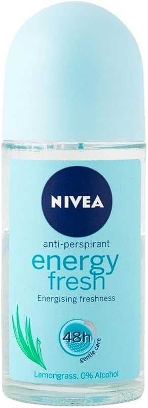 NIVEA Fresh Energy Desodorante Antitranspirante Feminino Roll-On com Capim-limão, 50 mL
