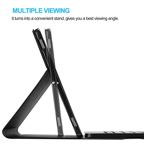 Samsung Galaxy Tab S8+/S7 Fe/S7 Plus Case With Keyboard 12.4 Inch, Detachable Bluetooth Backlit Keyboard, Slim Smart Cover With S Pen Holder For Galaxy S8+ 2022/S7 Fe 2021/S7 Plus 2020 Tablet, Black #TOP4