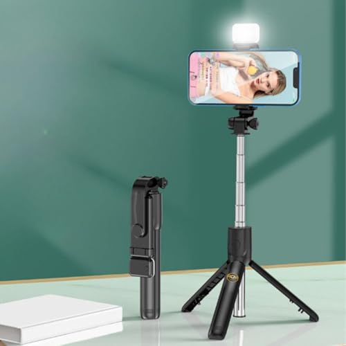 Bastão de Selfie Bluetooth Sem Fio com Tripé Integrado e Luz LED Ajustável Com Controle Remoto - Ace