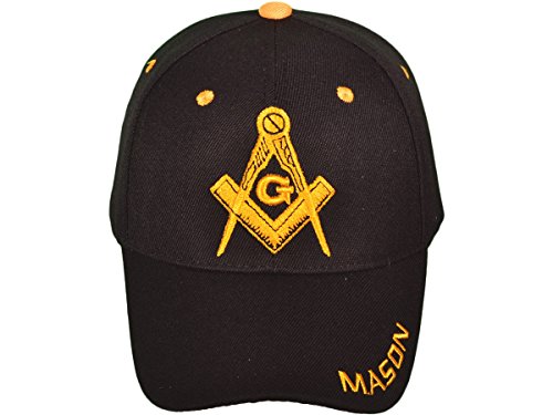 Image of AborenCo Freemason Mason Lodge Symbol Adjustable 3D Embroidery Baseball Cap Hat