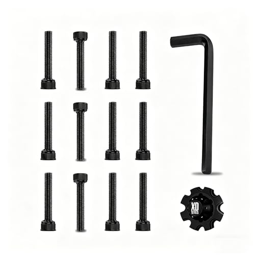 haizusai Fuel 12-Pack Wheel Center Cap Screws with Adapter Tool for XD Series Replacement Screws 1079L145 1079L170 1079L121 1079L140 (Stainless Steel Electroplating Black Spare with Gasket Included)