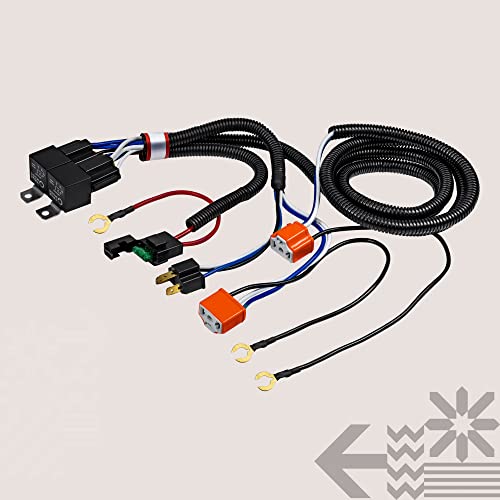 ONLINE LED STORE True Mods H6054 H4 LED Headlight Wiring Harness Negative Switched Conversion Fused Universal H4 Head Light Relay Harness Kit for 9003 H6024 5x7 7x6 4x6 Subaru Toyota Jeep Sealed Beam Headlamp.