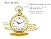I-MART Smooth Vintage Pocket Watch with Chain (Gold)