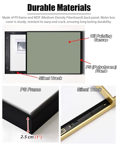 Cache compteur électrique 60x50cm avec porte coulissante style E - 5