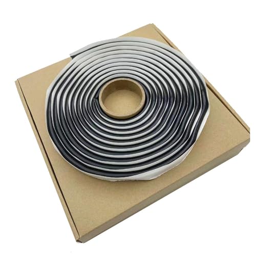 NIYATA 1 Stück Butylband, Butylrundschnur,Butylband Schwarz Klebeband,Butylschnur Gummi Luftdichtes Wasserdichtes Dichtungsban für Auto-Lkw-Scheinwerfer Fenster Tür Windschutzscheibe,8 mm x 4m