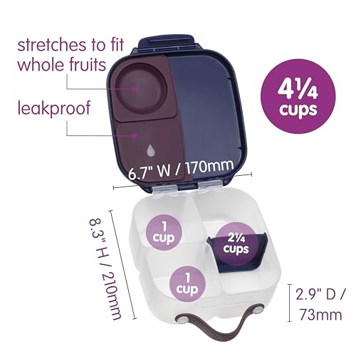 Image of b.box Harry Potter Mini Lunch Box Kids | 4.25 Cup Leak Proof Bento Box for Kids Ages 3+ | 3 Compartment Snack Containers, School Lunch Container, Dishwasher Safe, BPA-Free, PFAS-Free